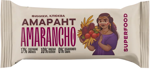Изображение Батончик фруктово-зерновой Амаранчо амарант финики клюква Витбиокор м/у, 30 г