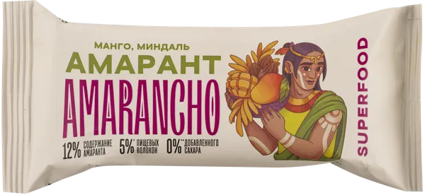 Изображение Батончик фруктово-зерновой Амаранчо амарант манго миндаль Витбиокор м/у, 30 г