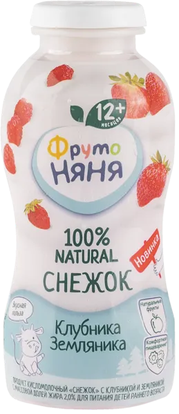Изображение Снежок 2% с 12 месяцев Фрутоняня клубника земляника Прогресс п/б, 200 мл