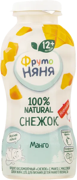 Изображение Снежок 2% с 12 месяцев Фрутоняня манго Прогресс п/б, 200 мл