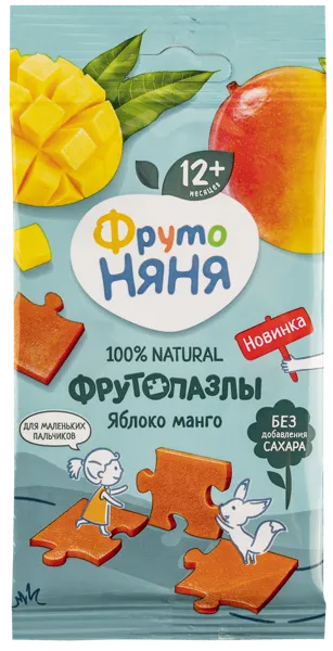 Изображение Фруктовые кусочки с 12 месяцев Фрутоняня Пазлы яблоко манго Прогресс м/у, 20 г