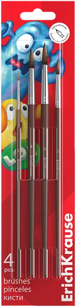 Изображение Кисти для красок Эрих Краузе джолли френдс пони Эрих Краузе к/у, 4 шт