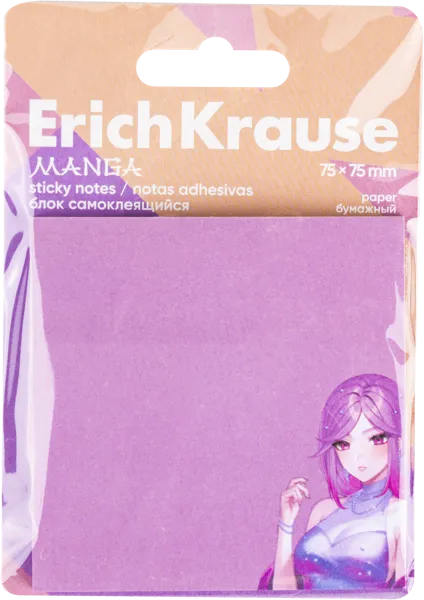 Изображение Блок 7,5*7,5см самоклеящийся Эрих Краузе манга розовый Эрих Краузе к/у, 1 шт