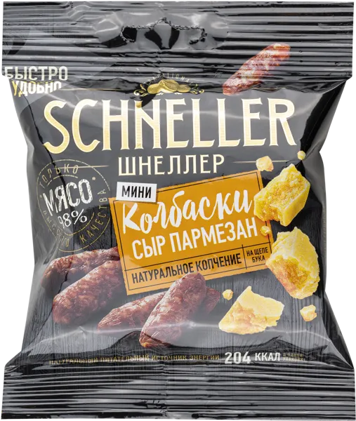 Изображение Колбаски копченые из курицы Шнеллер пармезан Митэк м/у, 50 г