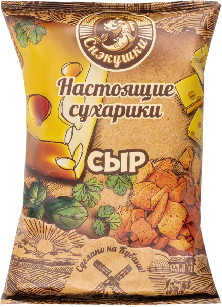 Изображение Сухарики пшеничные Снэкушки сыр Фишка м/у, 80 г