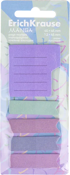 Изображение Закладки 100л бумажные Эрих Краузе манга 5 цветов клейкие Эрих Краузе к/у, 1 шт