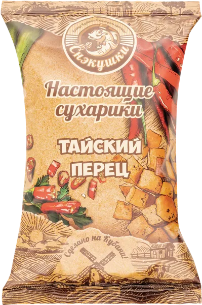 Изображение Сухарики пшеничные Снэкушки тайский перец Фишка м/у, 80 г