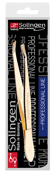 Изображение Пинцет для бровей Солинджен нержавеющая сталь золото Тарко п/у, 1 шт