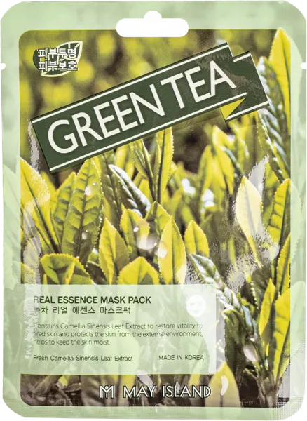 Изображение Маска тонус для лица Май айлэнд зеленый чай успокаивающая Кокослаб м/у, 1 шт