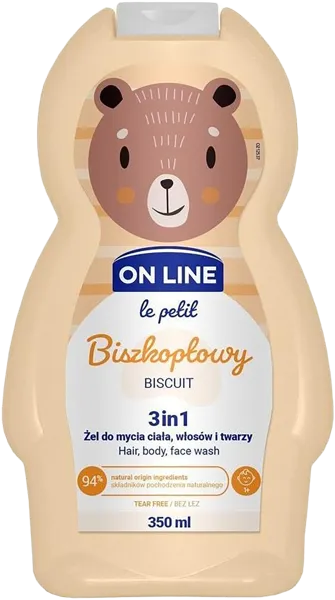 Изображение Гель для душа детский Он лайн бисквит увлажнение 3в1 Форте Свиден п/у, 350 мл