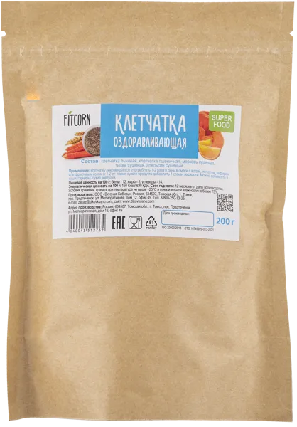 Изображение Клетчатка оздоравливающая ФитКорн Вкусная Сибирь м/у, 200 г