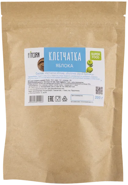 Изображение Клетчатка яблочная ФитКорн Вкусная Сибирь м/у, 200 г
