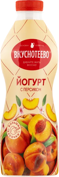 Изображение Йогурт 2% питьевой Вкуснотеево персик Молвест п/б, 690 мл