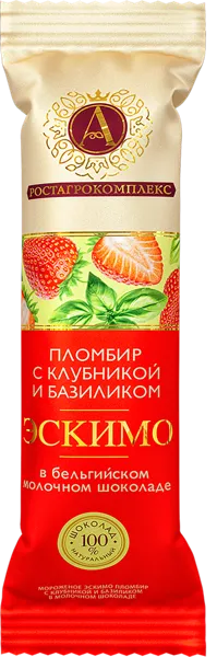Изображение Мороженое пломбир эскимо А.РостАгроКомплекс клубника базилик РАМОЗ м/у, 65 г