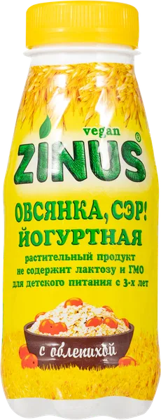 Изображение Продукт овсяный питьевой Зинус Овсянка Сэр облепиха Интерпродукт п/б, 250 г