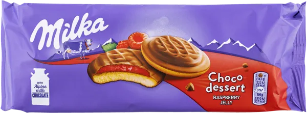 Изображение Печенье бисквитное Милка малина и шоколад Мондэлис м/у, 147 г