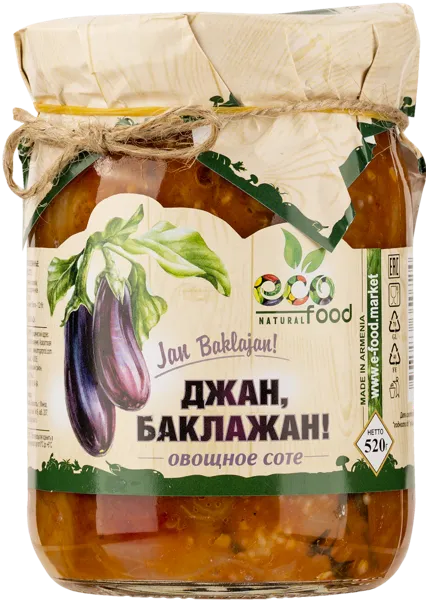 Изображение Соте овощное ЭкоФуд Джан Баклажан Кенац Груп с/б, 520 г
