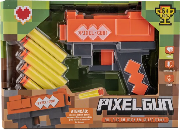 Изображение Бластер мягкие снаряды Майнкрафт пиксельный Донгуан к/у, 1 шт