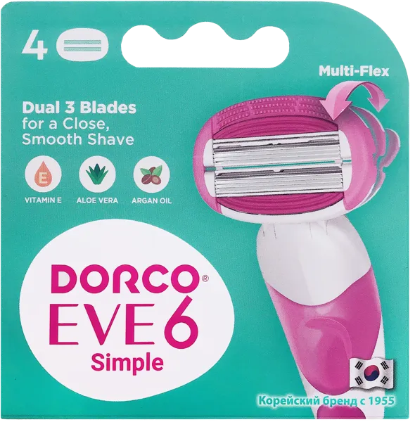 Изображение Кассеты для бритья 6 лезвий Дорко ив 6 симпл Дорко к/у, 4 шт