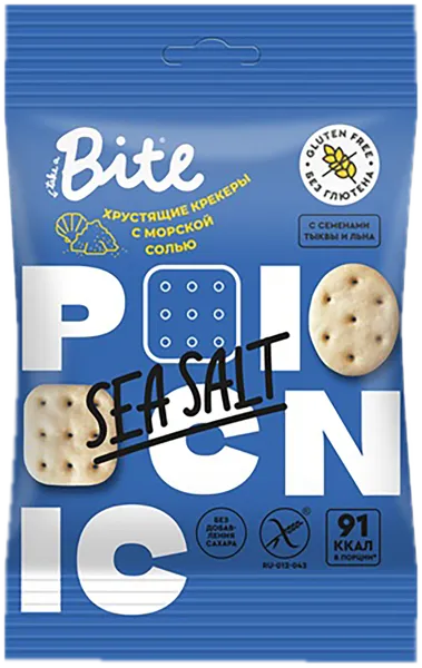 Изображение Крекер без сахара Байт морская соль Биофудлаб м/у, 60 г