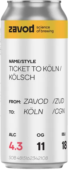 Изображение Пиво светлое эль 4,3% н/ф Завод Тикет ту Кельн Русский Крафт ж/б, 0,5 л