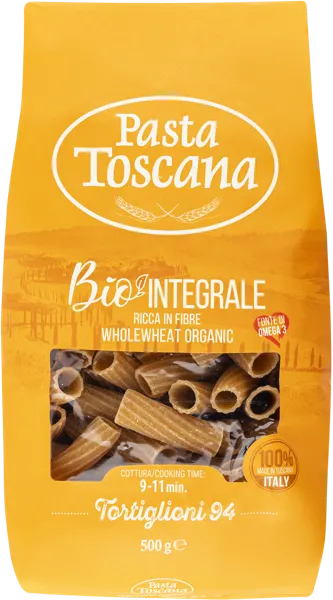 Изображение Макароны цельнозерновые Паста Тоскана из Тосканы тортильони №94 с Омега3 Патифицио Фабианелли м/у, 500 г