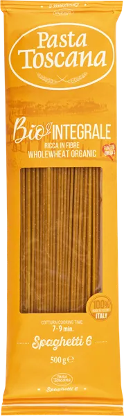 Изображение Макароны цельнозерновые Паста Тоскана из Тосканы спагетти №6 с Омега3 Патифицио Фабианелли м/у, 500 г