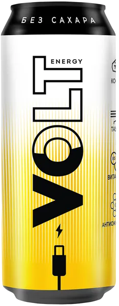 Изображение Напиток Энергетический Вольт без сахара АБ ИнБев ж/б, 0,45 л