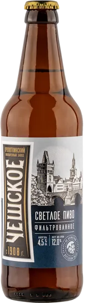 Изображение Пиво светлое Лагер 4,5% Кропоткинское чешское Кроп-пиво с/б, 0,5 л