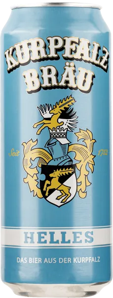 Изображение Пиво светлое Лагер 5,2% Курпфальц Брой хеллес Вельдеброу ж/б, 0,5 л