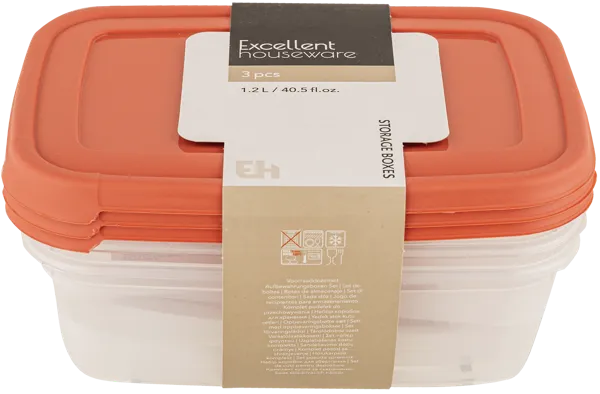 Изображение Контейнер 1200мл пластик Купман с цветной крышкой Купман Интернэшнл , 3 шт