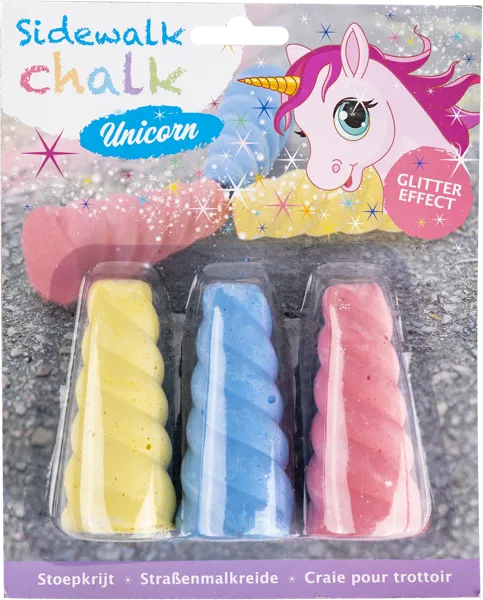 Изображение Мелки 9см цветные Купман рог единорога с блестками Купман Интернэшнл п/у, 3 шт