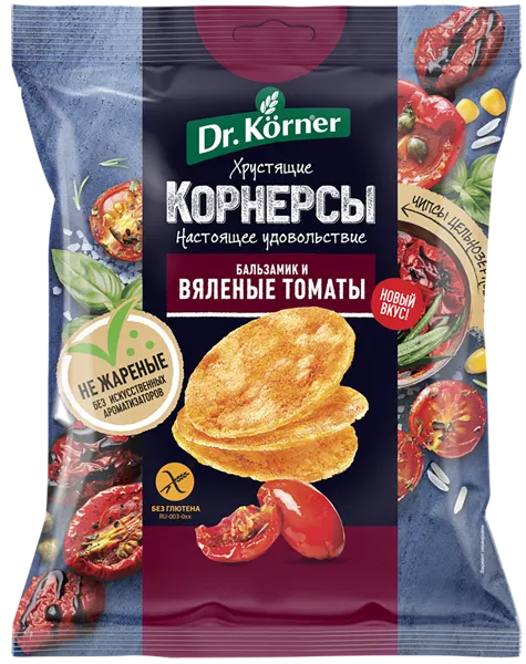 Изображение Снеки кукурузно-рисовые Др. Кёрнер вяленые томаты бальзамик Хлебпром м/у, 50 г