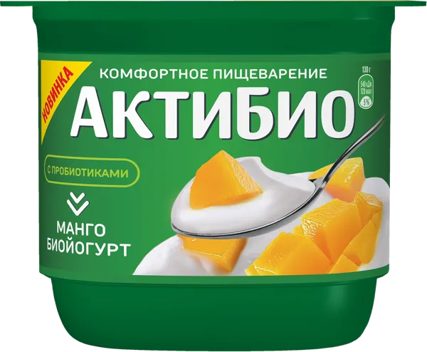 Изображение Биойогурт 3% Актибио манго Эйч энд Эн п/б, 130 г