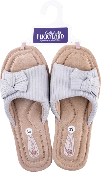 Изображение Тапочки женские домашние Лакки Лэнд 4538W-CH-O с бантом Степ-Трейд , 1 пара