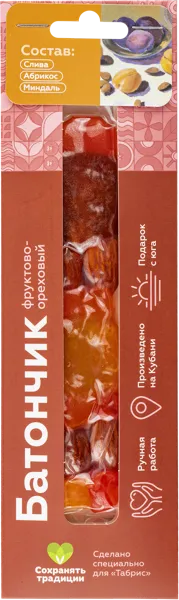 Изображение Батончик фруктово-ореховый Табрис слива абрикос миндаль Фруторех к/у, 40 г