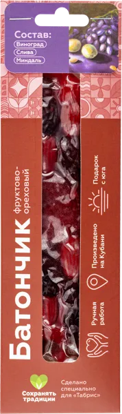 Изображение Батончик фруктово-ореховый Табрис виноград слива миндаль Фруторех к/у, 40 г