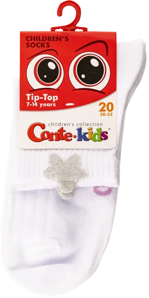 Изображение Носки размер 20 детские Конте 19С-191СП белые со звездо Конте СПА м/у, 1 пара