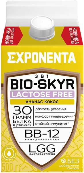 Изображение Продукт кисломолочный белковый без лактозы Экспонента ананас кокос Белсыр т/п, 500 мл