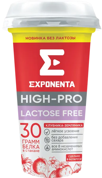 Изображение Продукт кисломолочный белковый без лактозы Экспонента клубника земляника Белсыр п/б, 250 мл