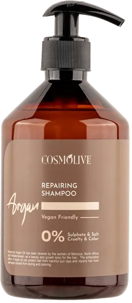 Изображение Шампунь для поврежден волос Космолив аргана восстановление Космолив Козметик п/у, 500 мл
