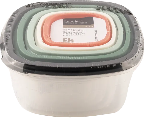 Изображение Контейнер 225-1900мл пластик Купман с цветной крышкой Купман Интернэшнл м/у, 5 шт