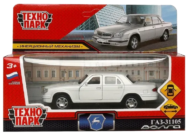 Изображение Машина 12 см инерционная Технопарк газ 31105 волга белая Хуада Той к/у, 1 шт