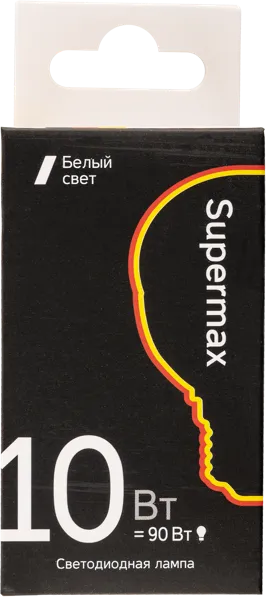 Изображение Лампочка 10Вт E27 4000К Супермакс светодиодная шар матовая Космос Электро к/у, 1 шт