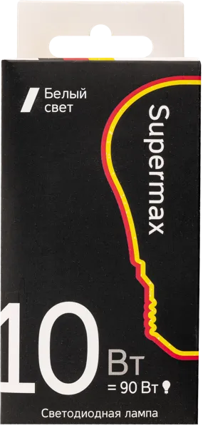 Изображение Лампочка 10Вт E27 4000К Супермакс светодиодная лон матовая Космос Электро к/у, 1 шт