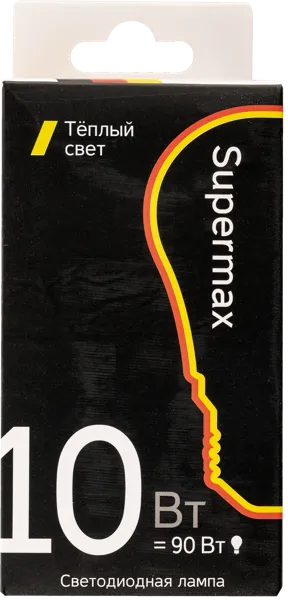 Изображение Лампочка 10Вт E27 3000К Супермакс светодиодная лон матовая Космос Электро к/у, 1 шт