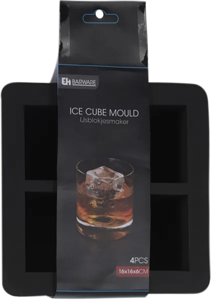 Изображение Форма 16*16см для льда Купман 4 кубика черная Купман Интернэшнл , 1 шт