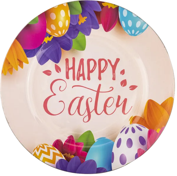 Изображение Тарелка 33см пластик Купман пасхальная цветная Купман Интернэшнл , 1 шт