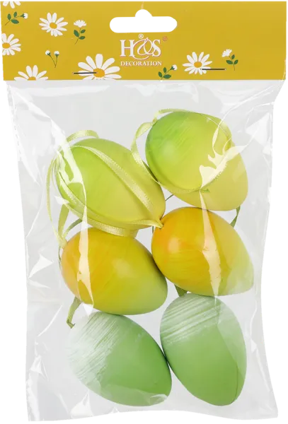 Изображение Подвеска 6см пасхальная Купман яйцо зеленый градиент Купман Интернэшнл , 6 шт