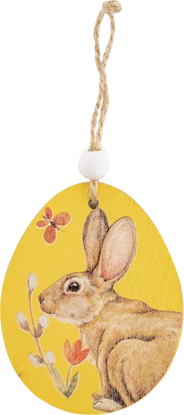 Изображение Подвеска 7см пасхальная Купман кролик яйцо деревянная Купман Интернэшнл , 1 шт